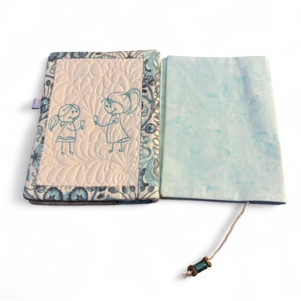 Handmade Quilted Notebook Covers Embroidered Fabric Journal Sleeves Sisterhood - Picture 2 of 3